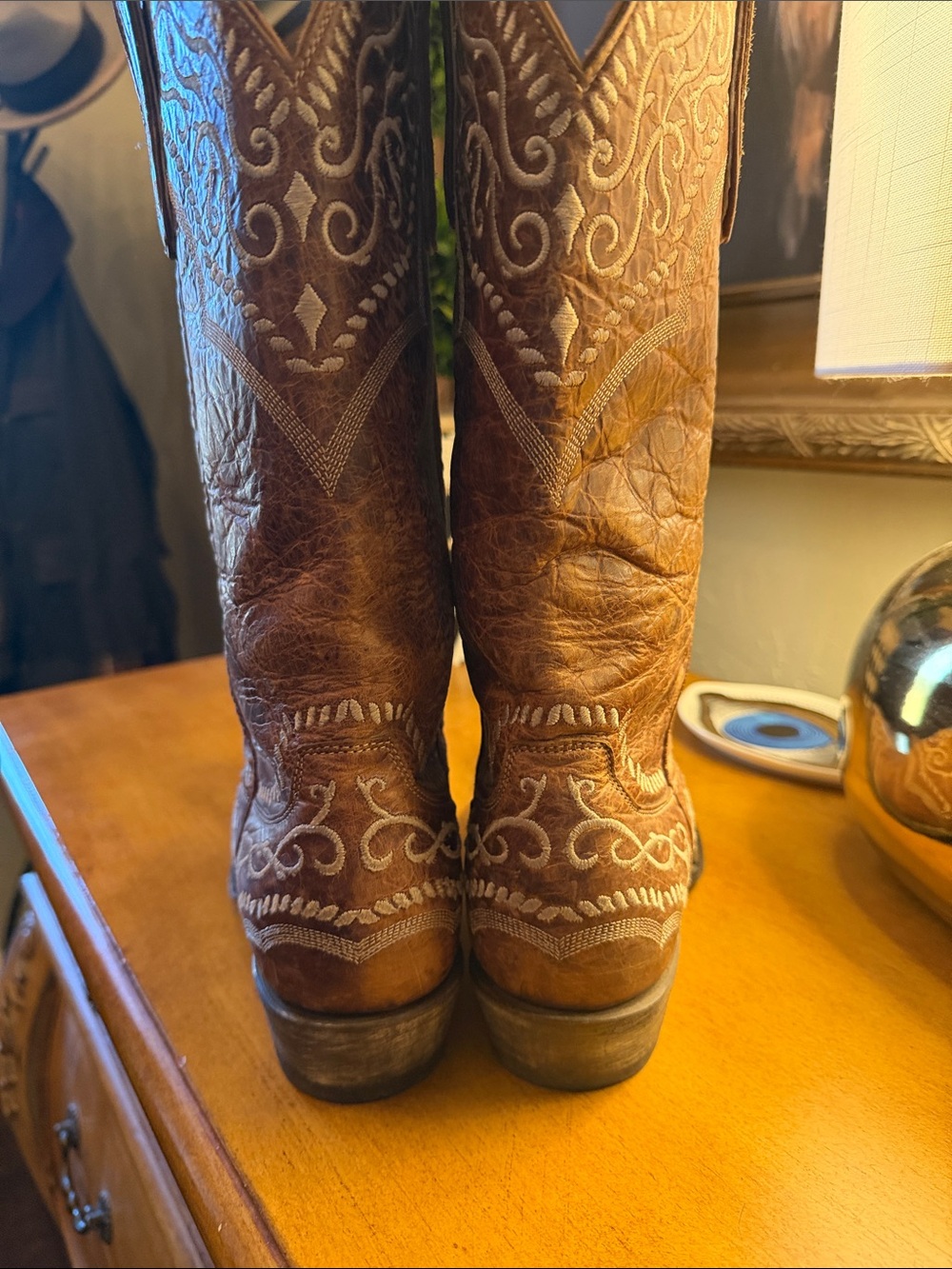 Old Gringo Brown Western Embroidered Leather Boots - Picture 2 of 5